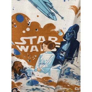 Vtg Star Wars MONTGOMERY WARDS Pair curtain panels pinch Pleated 62"x24 NOS 1977